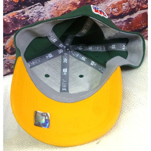 Green Bay Packers New Era 39Thirty Large-X Large NFL Stretch Fit Cap Green & Yel - Picture 7 of 10